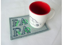 ITH Mug Rug - Papa Werkzeuge
